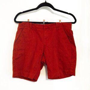 UNIQLO Red Chino Shorts Womens Size 4 100% Cotton Casual Basic Spring Summer